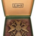 Spanienkreuz in Bronze mit Schwertern. Steinhauer & Luck in LDO case