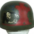 M42 German helmet with Soviet propaganda art