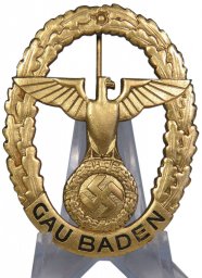 Early Gau Baden Honour Badge, Gold Grade Fr. Klett