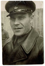 Red Army state security officer in leather coat