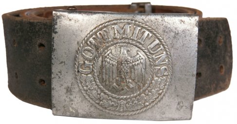 Wehrmacht combat belt with iron buckle, late war