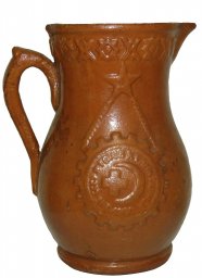 Pre-ww2 Soviet Russia milk jug with patriotic symbols of "Osoaviakhim"