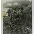 Photo of two victorious majors: a pilot and a tanker, in 1945.