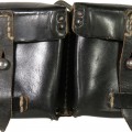 Black leather G/K 43 Karabiner, semi-automatic rifle ammo pouch