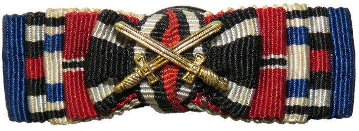 Lapel variant ribbon bar with 5 awards for the Bavarian veteran