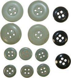 Set of ceramic buttons for SS or Wehrmacht selfpropelled gun tunic.