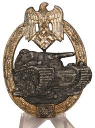 Panzerkampfabzeichen in silver "25" CE Juncker