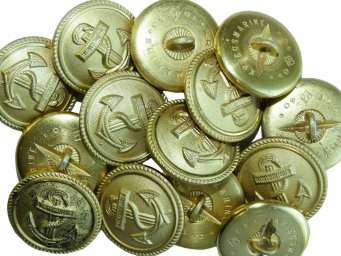 Kriegsmarine buttons, large, gilded aluminum 1940, Set of 14 pcs.