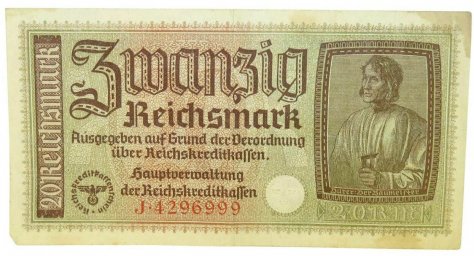 German occupied eastern territories 20 Reichsmark