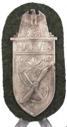 Sleeve shield Narvik 1940. Juncker. Silvered Zinc