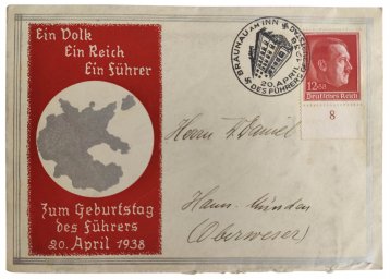 Envelope of the first day for April 20, 1938