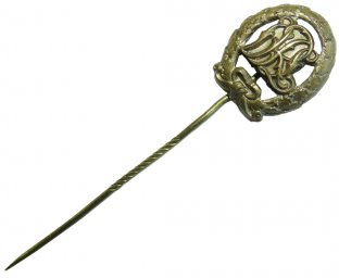 Miniature of DRA badge in bronze. Unmarked