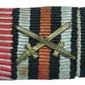 A medal bar of three awards for a veteran of World War I