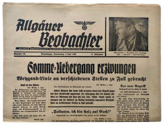 Allgäuer Beobachter - 6th of June 1940 - Crossing of the Somme