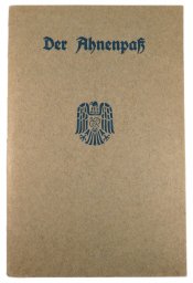 1942 Ahnenpass Ancestors Book of the Aryan lineage