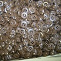 Light brown plastic buttons, 14 mm