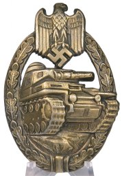 Tank Assault Badge in Bronze Deumer, Type B hollow