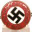 The first type of NSDAP membership badge, E. Schmidhaussler RZM M1/128 0