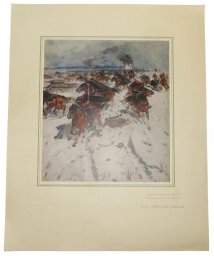 Painting by Krivonogov P.A., Attack of the Soviet cavalry