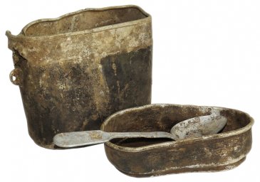 Battle damaged Soviet Mess Kit and Spoon