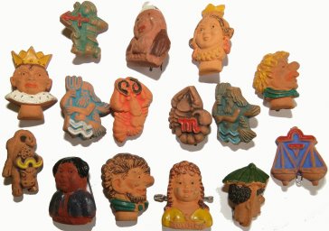 15 clay figurines, badges of the WHW series. 3rd Reich