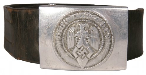 Hitler Youth Leather Belt with Aluminum Buckle and Motto "Blut und Ehre!"