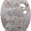Company wardrobe tag of the third standard of the SS Totenkopf-Thuringia