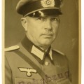 German Lieutenant's portrait in Feldbluse and crusher style visor