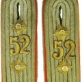 Pair of Wehrmacht Heeres artillery reservist shoulder boards in the rank of Oberleutnant, 52 art. re