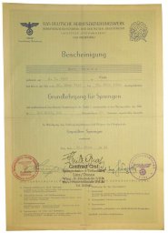 3rd Reich DAF Certificate for getting a profession of demolition man