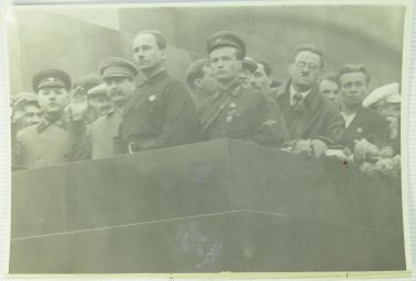 Photo with Stalin, Voroshilov, Kaganovich at the Red Square.
