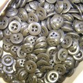 Brown plastic buttons , 14 mm