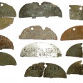 A set of disjointed halves of German ww2 dogtags