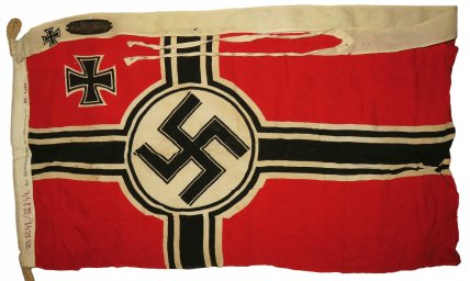 Battle Flag of the Kriegsmarine with the Commander’s Pennant from the U-407 Submarine