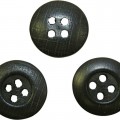 Wooden button for tunics and trousers, black. 14 mm