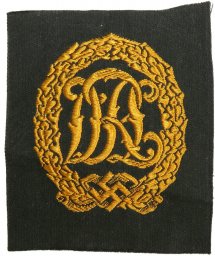 DRL Sports Badge, Bronzer Grade. Woven version on black rayon