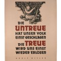 WW2 Poster. Unfaithfulness has defeated our people once. Adolf Hitler