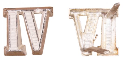 Silver IV Roman Cypher for shoulder straps