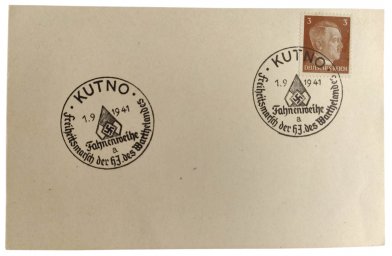 The first day postcard dedicated to the HJ event in Kutno in 1941