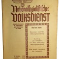 Monthly issue of NSDAP. Nationalsozialistischer Volksdienst
