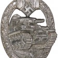 Panzerkampfabzeichen in Silber. Glanzverzinkt. R.K. Rudolf Karneth