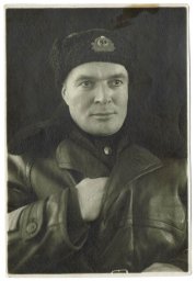 Soviet Navy officer in leather coat