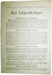 Soviet Leaflet for Germans -Der Luegenkrueger. Kurland