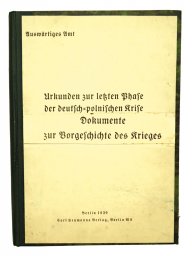 Urkunden zur letzten Phase der deutsch-polnischen Krise