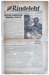 Newspaper in Estonian Rindeleht issue 18, 1943