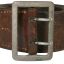 Brown Leather Belt for Command Staff with Double-Prong Zinc Buckle 0