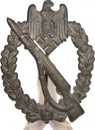 Infantry assault badge in Silver. Die stamped BH Mayer