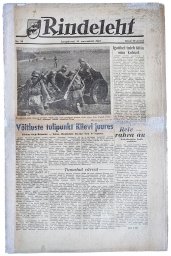 Newspaper for Estonian SS Volunteers Rindeleht 1943