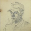 German soldiers trench artwork by Heeres war artist G. Stauch. 10.6.44 year. Original.