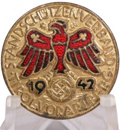Gauleistungsabzeichen in Gold 1942 Standschützenverband Tirol-Vorarlberg 1942 year. 23,5 mm